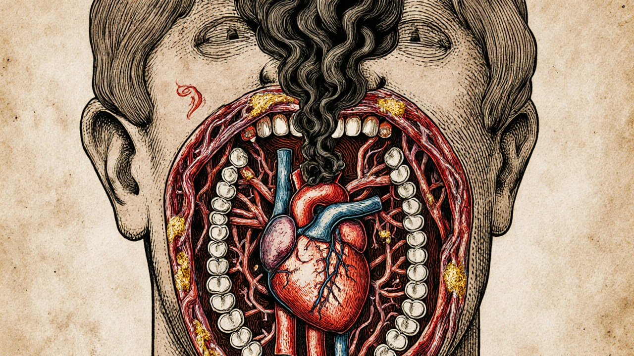 Ústní dutina jako vstupní brána do těla, kde bakterie cestují do cév a poškozují srdce.