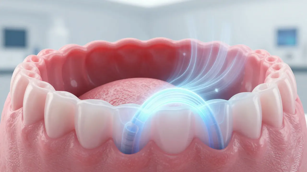 Schéma větraných implantátů pro zdraví dásní