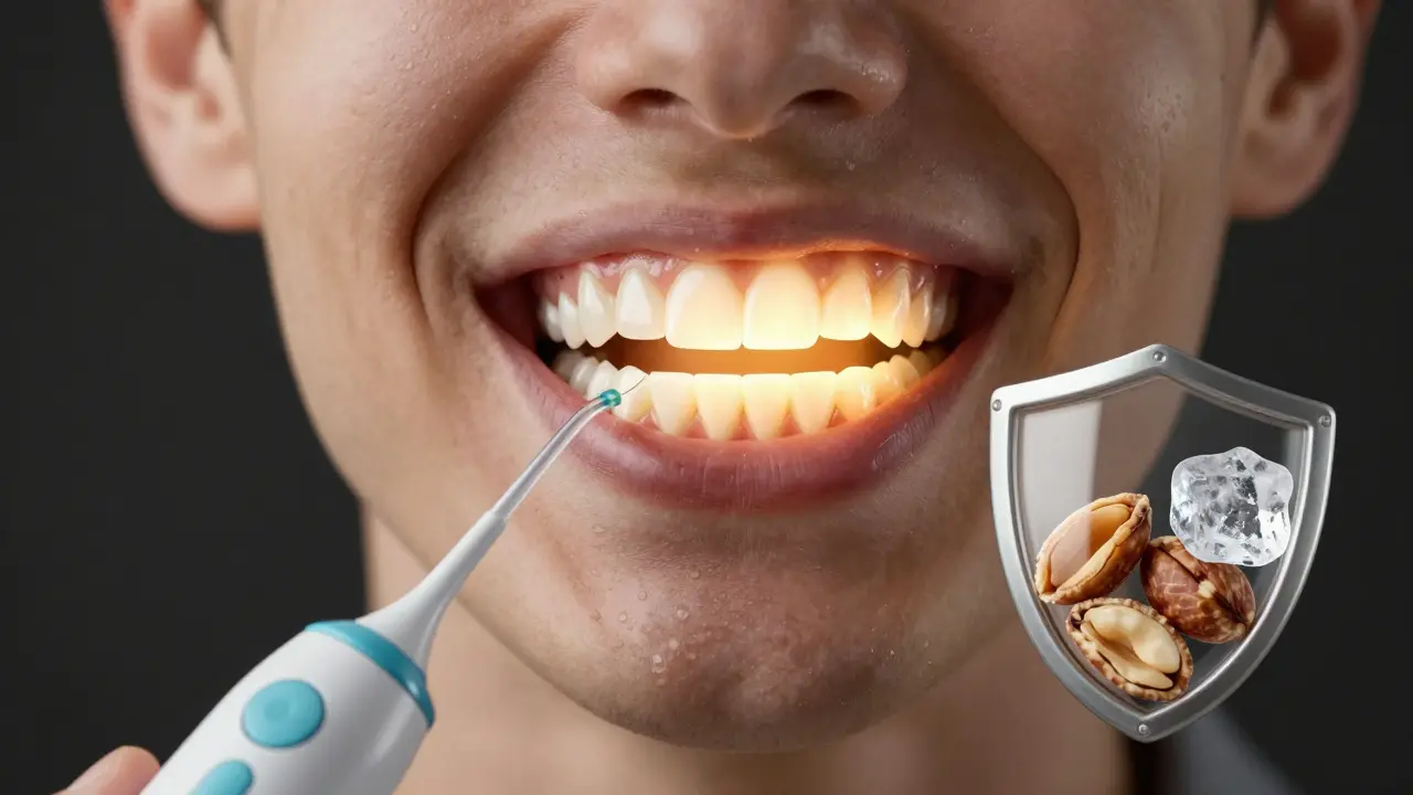 Svítící keramické fazety jsou chráněny ochrannou deskou, vodním proudem a bránou tvrdých potravin.