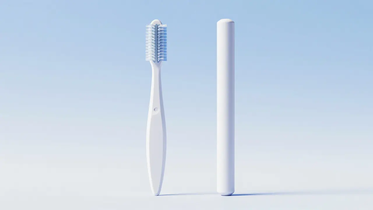 Srovnání konického a cylindrického mezizubního kartáčku.