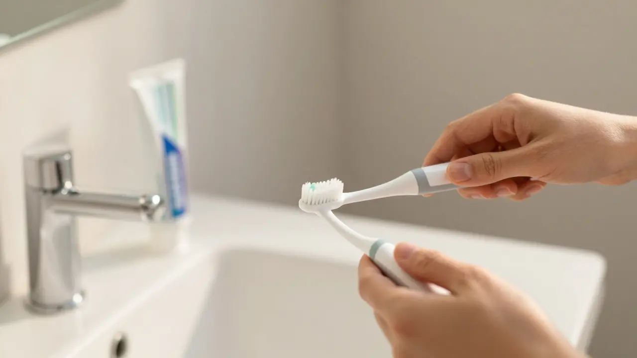 Jemné čištění zubů elektrickou kartáčkou pro péči o keramiku