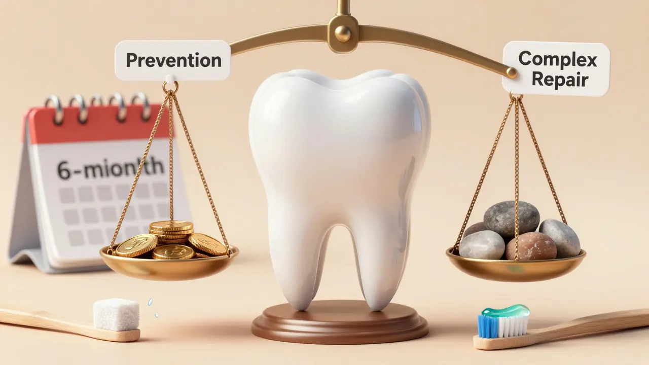 Zdravý zub na váhách s důrazem na prevenci a úsporu
