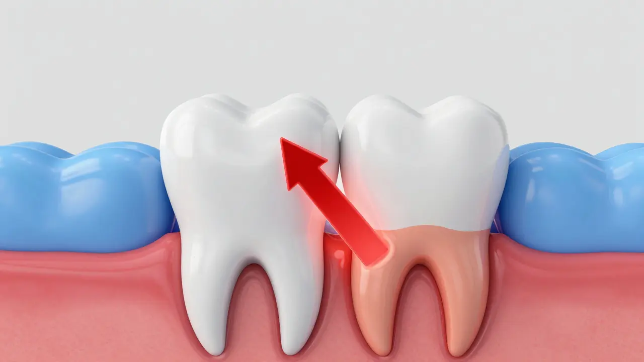 Řez zubem znázorňující šíření kazu ze skloviny do dentinu