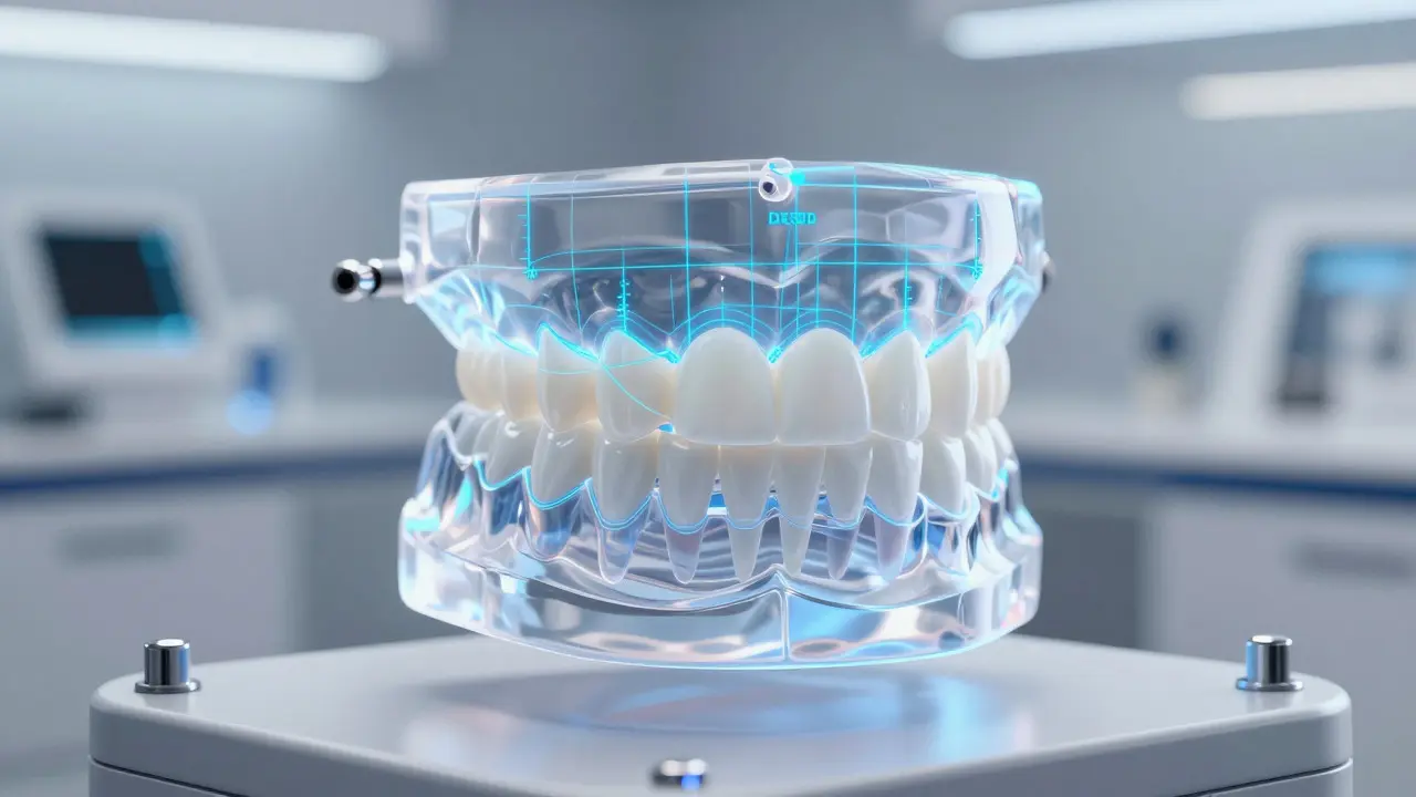 Digitální 3D model zubu s ultratenkou fasetou bez broušení